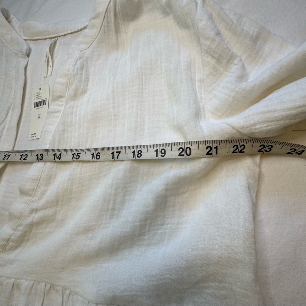 NWT ANTHROPOLOGIE The Kallie Flowy Tiered Maxi Gauzy Dress White Sz: XL - Picture 10 of 16